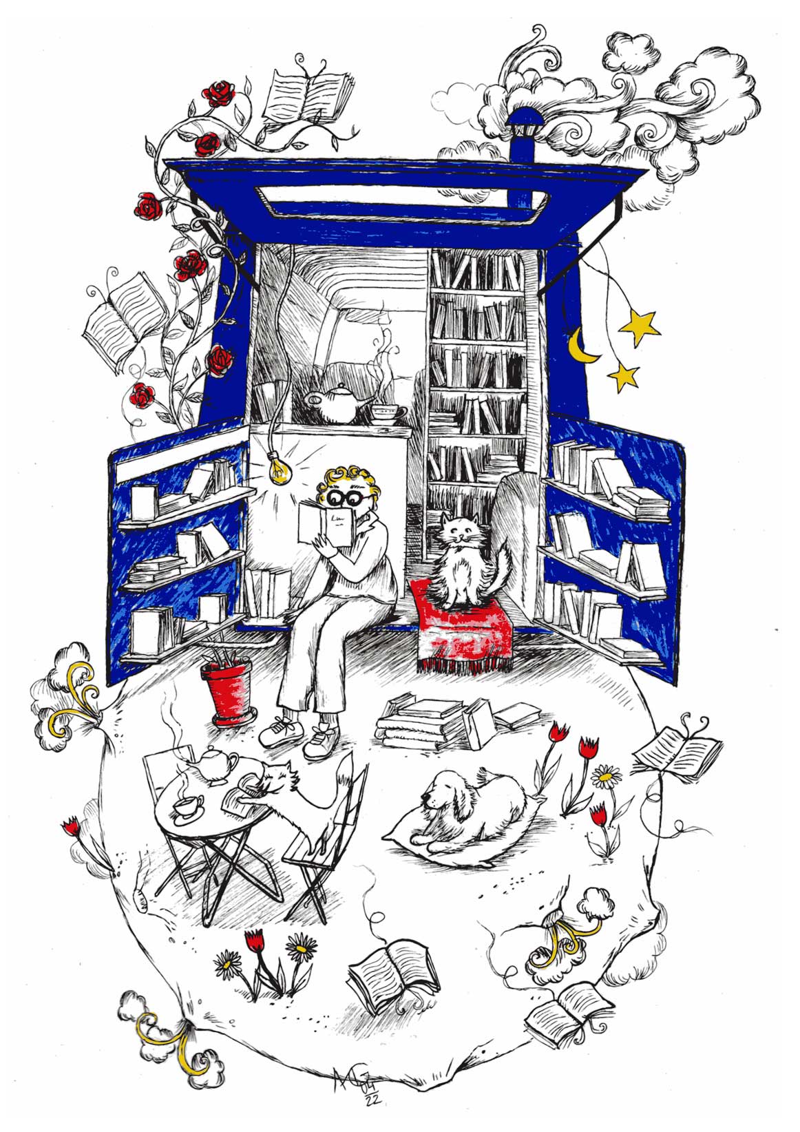 illustration hippogriffe litteraire par Marie Gonzales